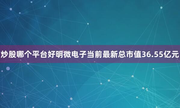 炒股哪个平台好明微电子当前最新总市值36.55亿元
